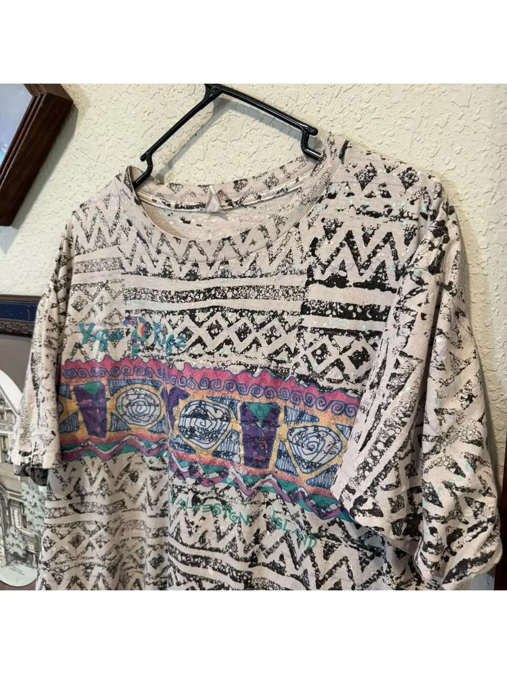 Vintage 90s RARE Colorful Beach AOP Aztec Sports Surfing And Skate Shirt Size XL